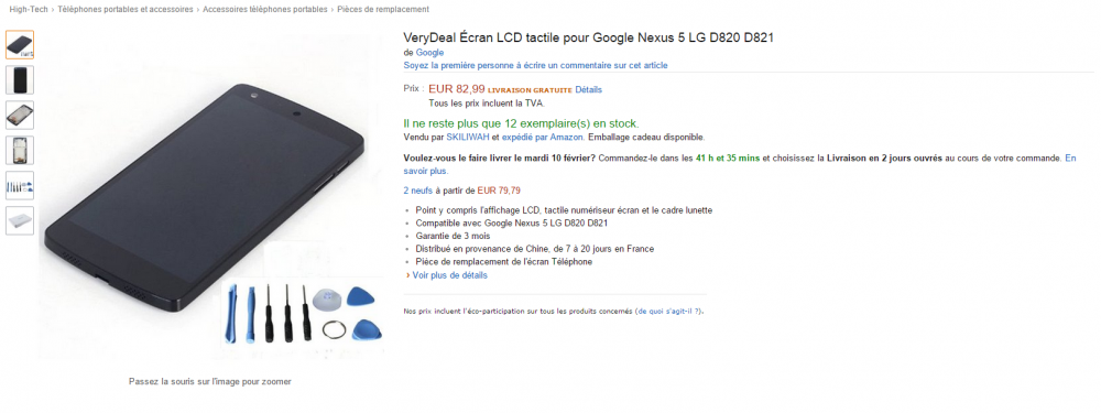 ecran nexus 5 amazon