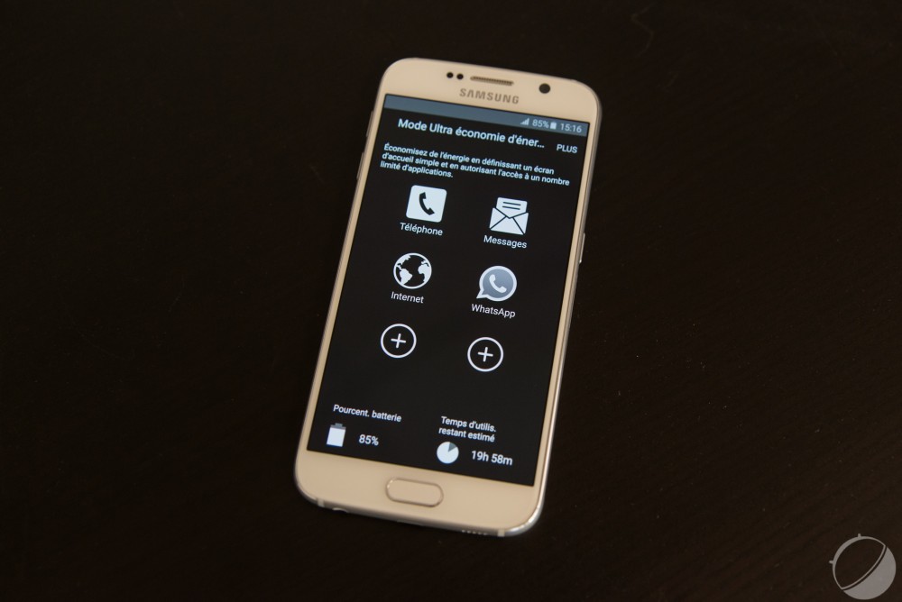 Samsung Galaxy S6 mode économie d'énergie