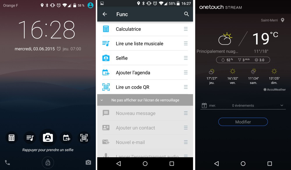 alcatel one touch idol 3 func one touch stream