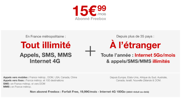 Forfait 4G illimité Free Mobile