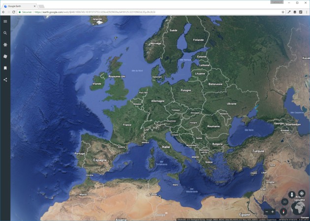 Google Earth dans un navigateur Web