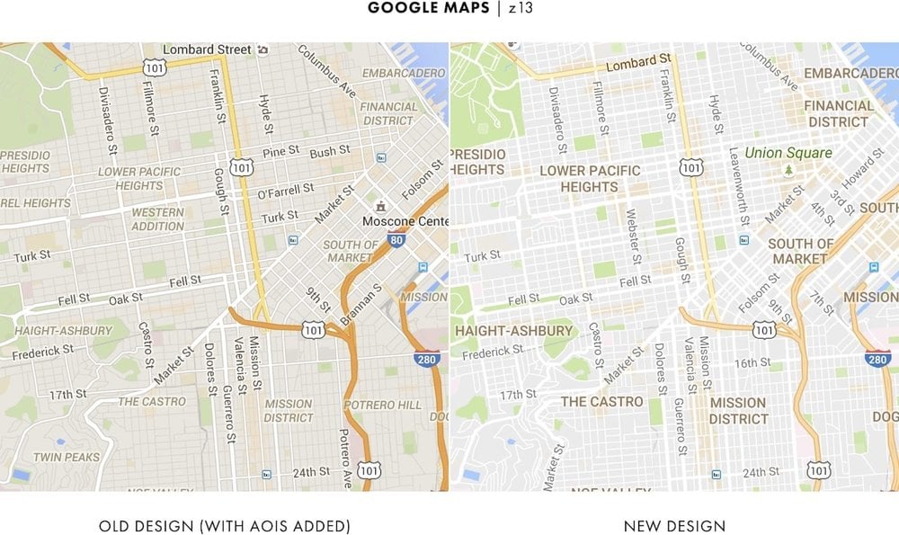 Différences entre les versions de Google Maps
