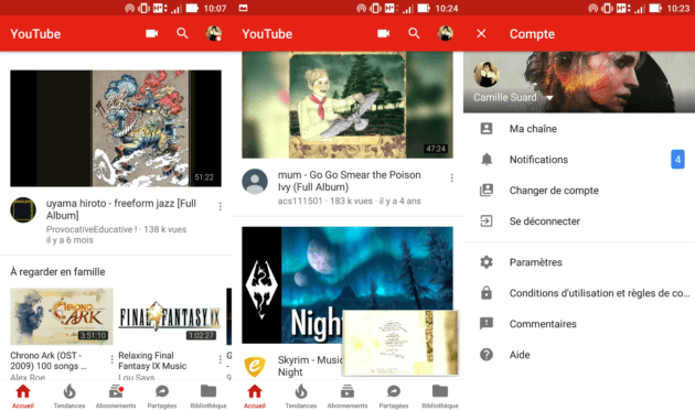 YouTube revoit l&rsquo;interface de son application Android