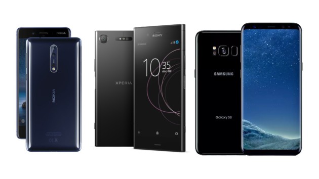 Nokia 8 vs Sony Xperia XZ1 vs Samsung Galaxy S8 : le bon, la brique et le géant