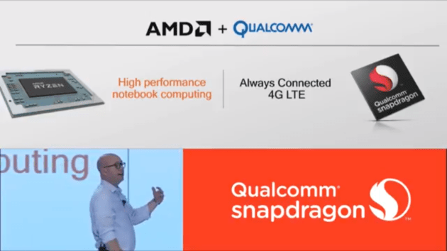 Qualcomm s&rsquo;associe à AMD pour ses PC Windows 10 ARM, Intel a du souci à se faire