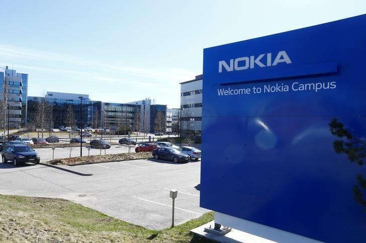 A Nokia sign is seen at the company&rsquo;s headquarters in Espoo