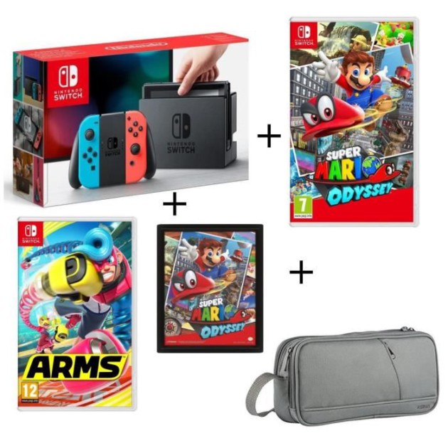 🔥 Bon plan : un pack Nintendo Switch avec Super Mario Odyssey et ARMS (+ goodies) pour 389 euros