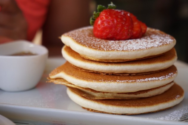 Food Pancakes Breakfast Strawberry Plate