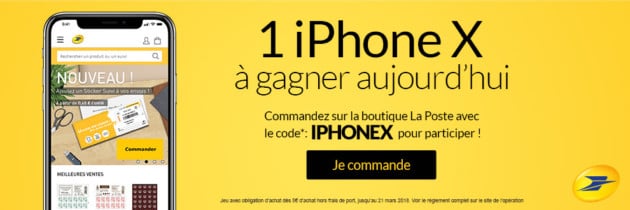 🔥 Concours : 10 iPhone X à gagner sur la Boutique de La Poste jusqu&rsquo;au 21 mars