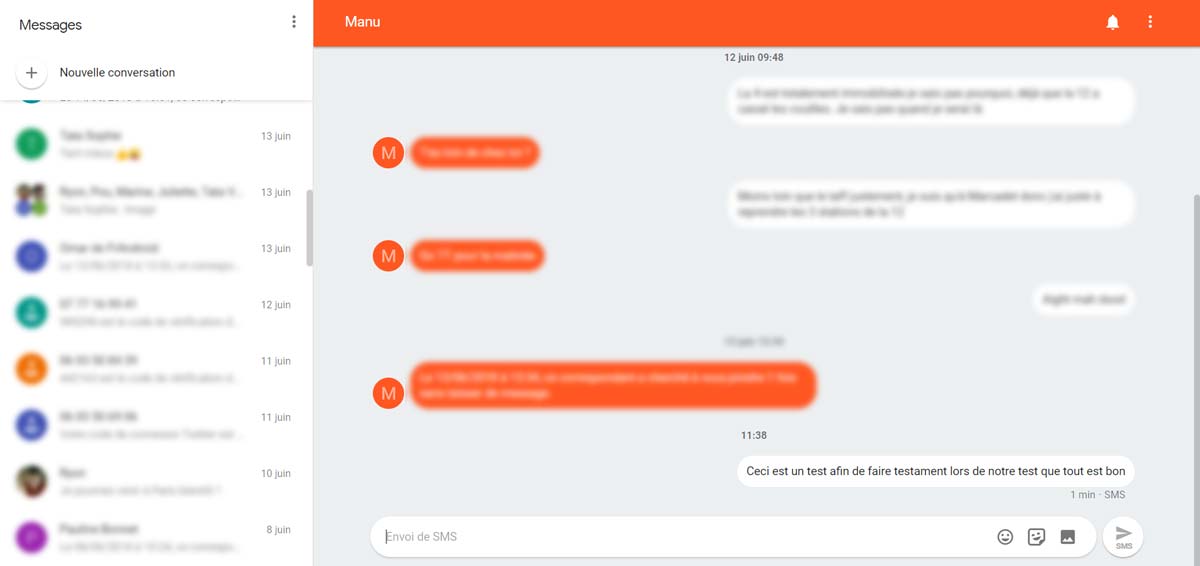 web android messages