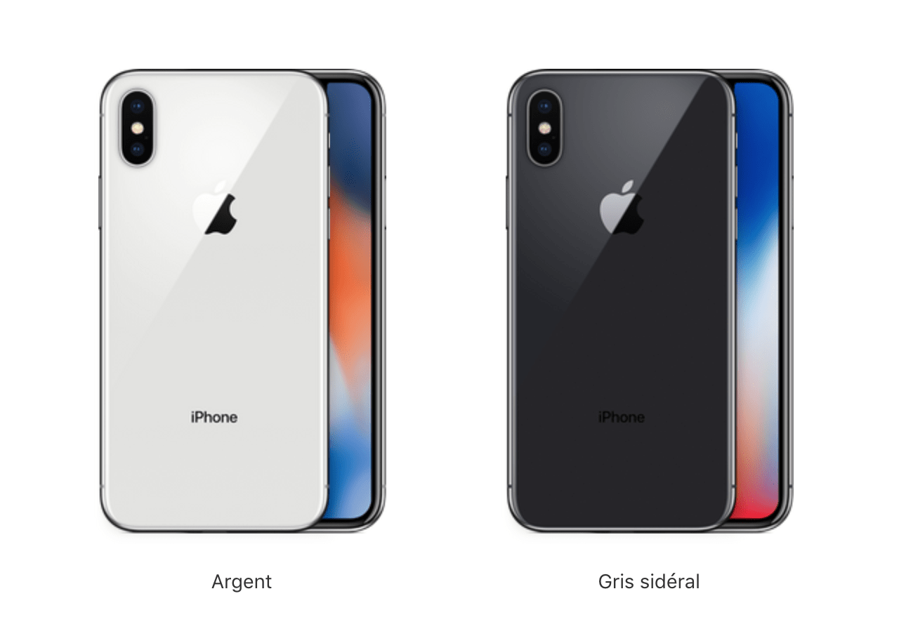Les couleurs de l’iPhone X 2017