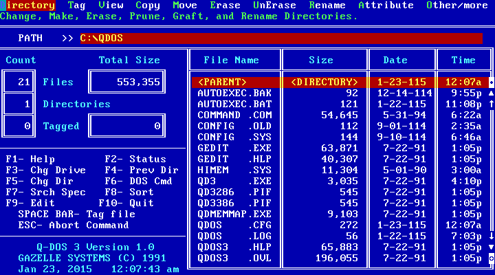 Exemple d’un logiciel DOS