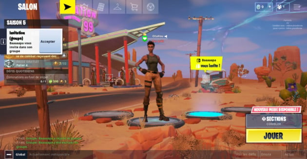 Fortnite Sur Android Comment Jouer Ave!   c Vos Amis Sur Pc Ps4 - a l inverse lorsque vous etes invites a rejoind!   re une partie une notification s affiche sur le cote gauche de l ecran et sur votre salon