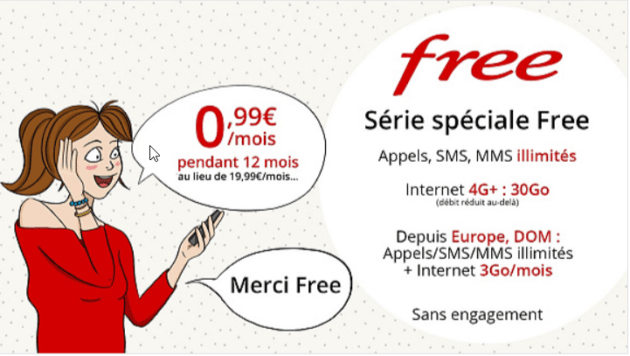 Vente Privée Free Mobile : un forfait 30 Go/mois à 0,99 euro pendant un an (prolongations)