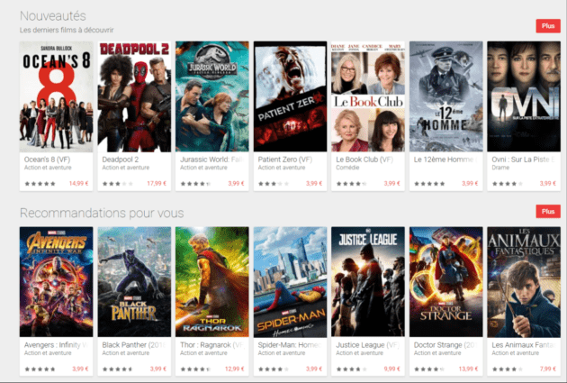 Pour contrer Apple, Google proposerait la 4K gratuitement sur les films déjà achetés sur Play Films