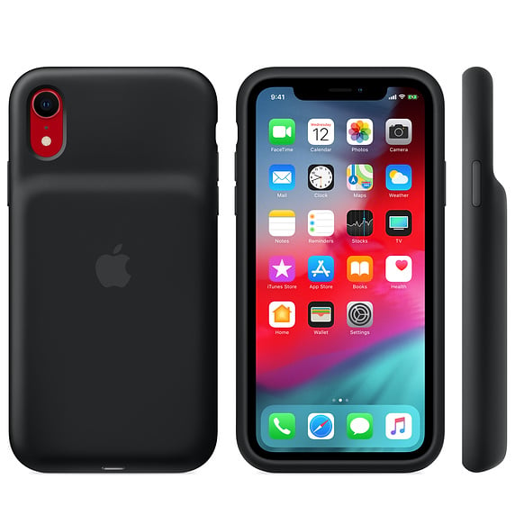 L'iPhone XR rouge avec une coque noire