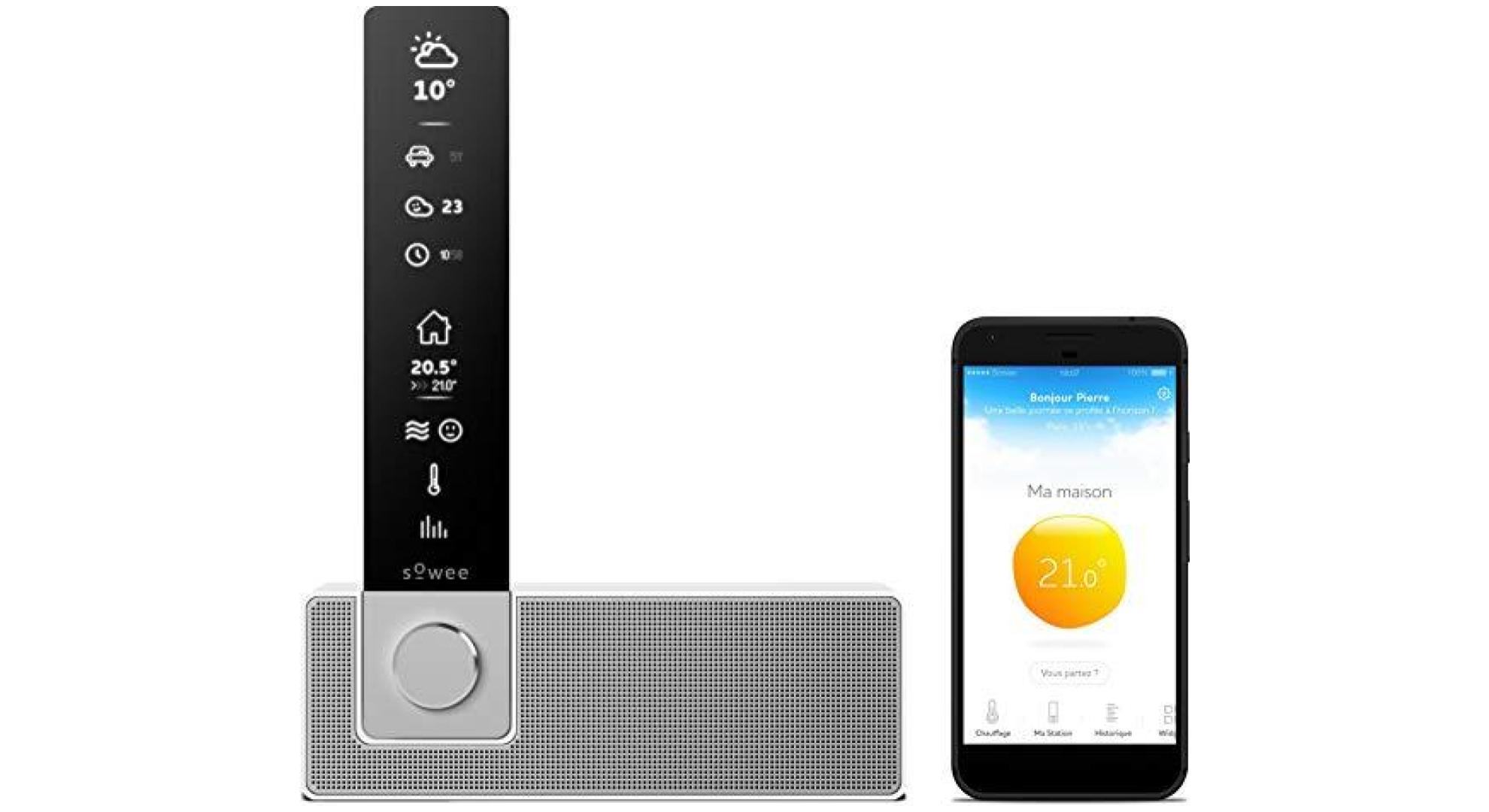 Thermostat intelligent en Opbouw avec boutons tactiles, Alimentation 3x  AAA ou USB-C