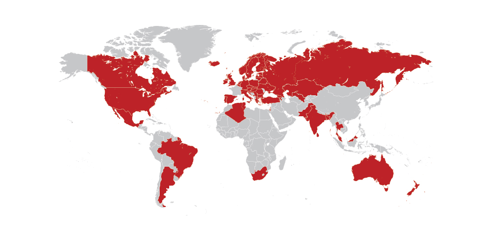 Les destinations incluses dans l’enveloppe de 25 Go de données à l’étranger