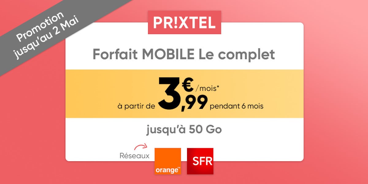Prixtel : un forfait mobile jusqu’à 50 Go de données à partir de 3,99 euros/mois