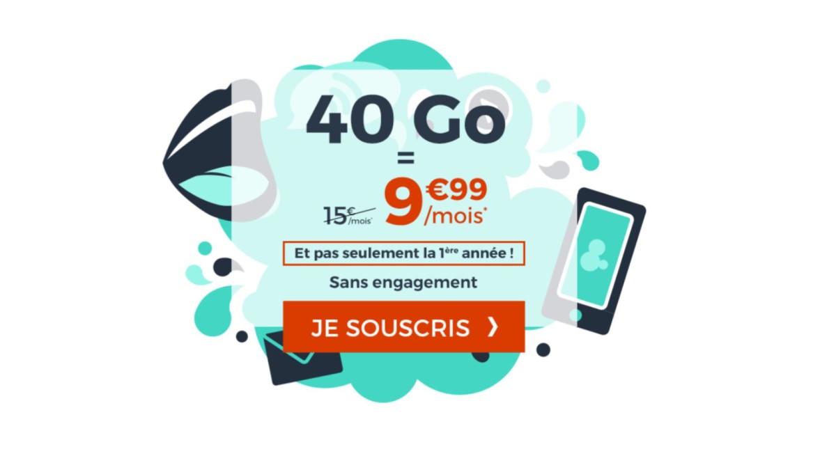 🔥 Bon plan : un forfait mobile 40 Go à 9,99 euros par mois à vie (et sans engagement)