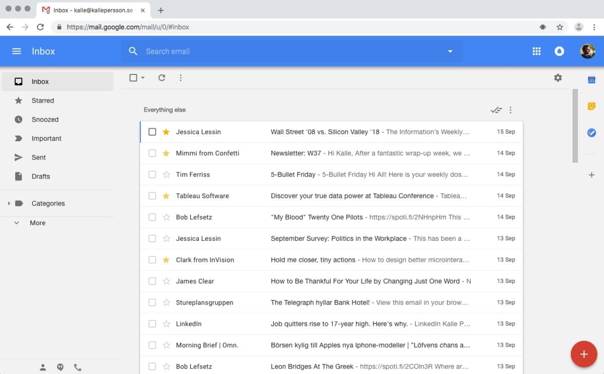 Faites votre deuil d&rsquo;Inbox : cette extension Chrome reprend son design sur Gmail