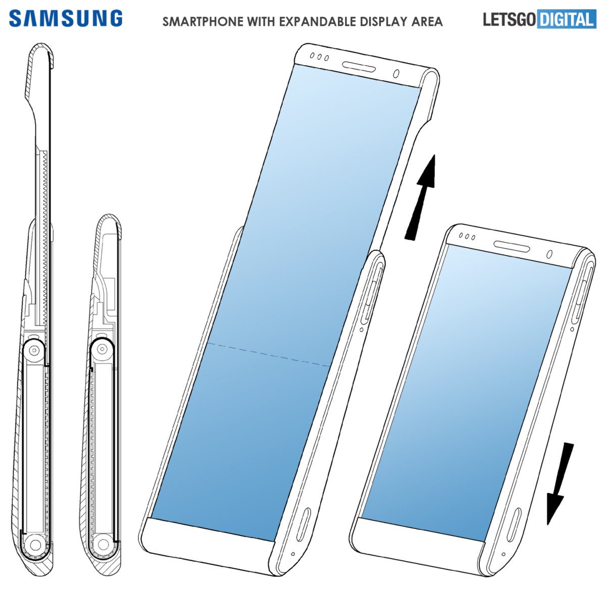 Samsung imagine un concept de smartphone extensible à écran déroulable