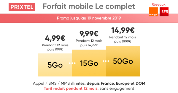 Passez au forfait mobile ajustable de Prixtel : à partir de 4,99 euros pour 5 Go de data