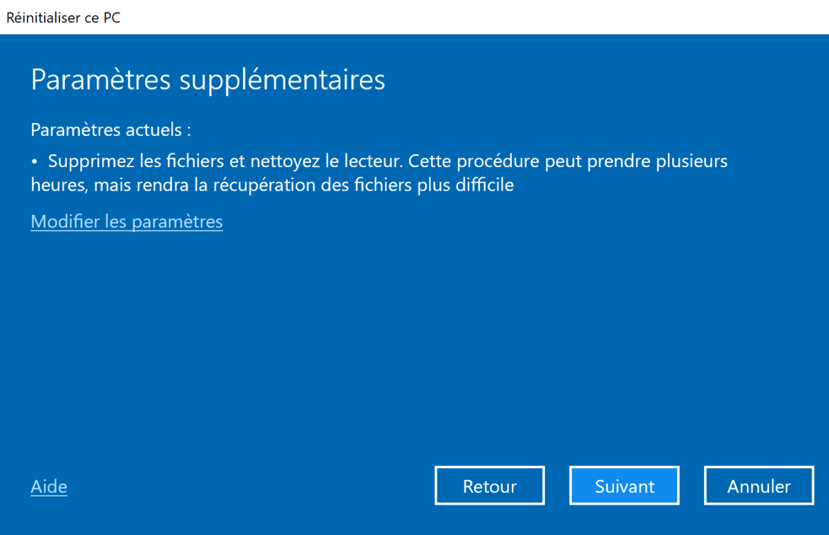 Comment remettre à zéro son ordinateur Windows 10 Reinitialiser-windows-10-7-1200x775