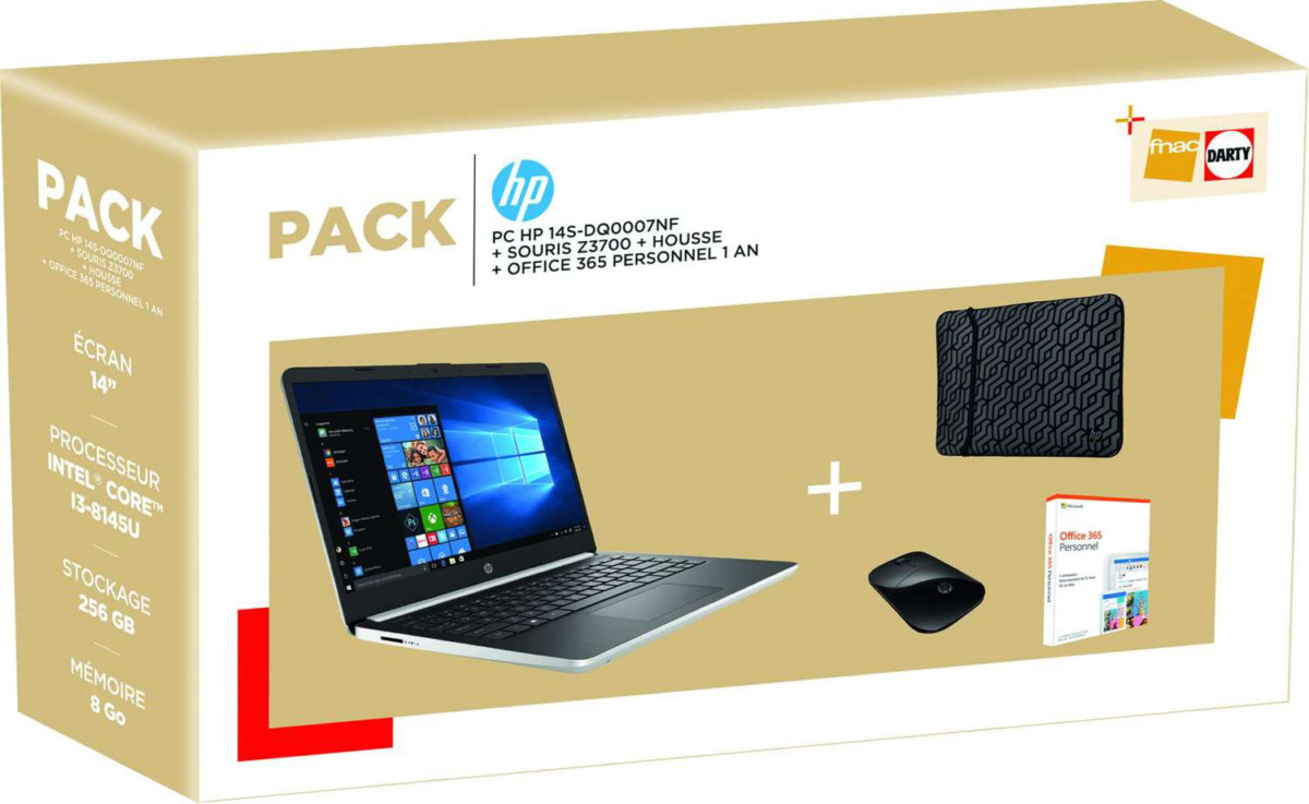 Le notebook HP Notebook 14S passe à moins de 500 euros avec une souris, une housse et un an d&rsquo;Office 365