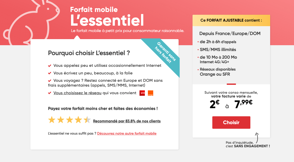 Découvrez des forfait mobiles dès 2 euros/mois sur les réseaux Orange ou SFR