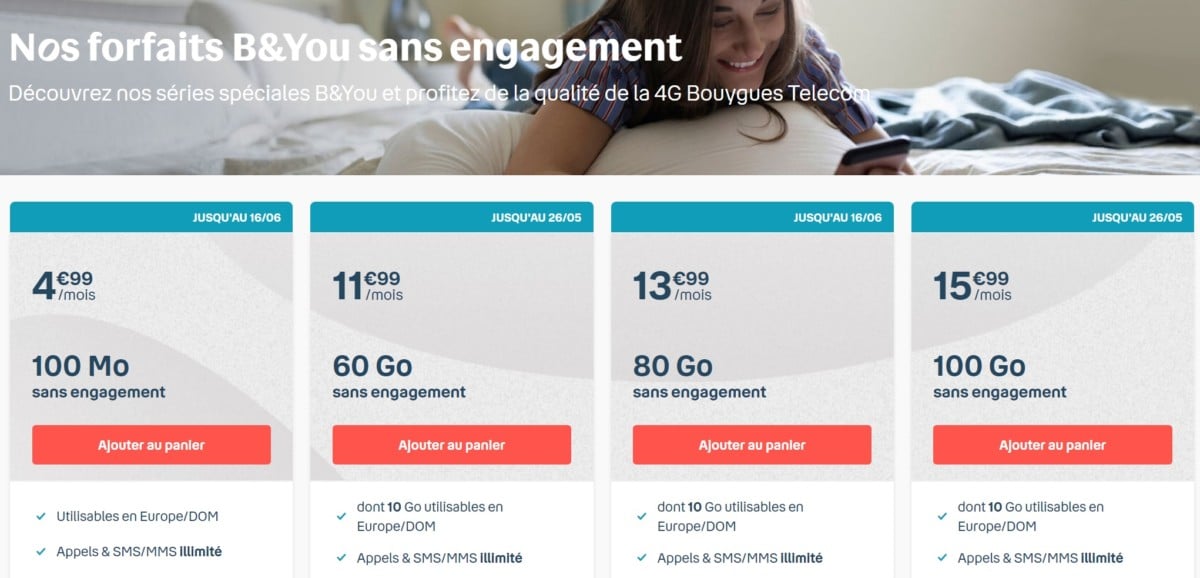 Bouygues Remet En Place Ses Forfaits Mobile B&You à Partir De 4,99 €/mois