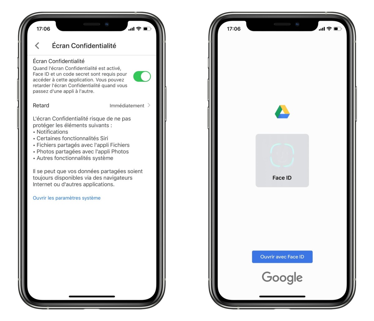 Google Drive Face ID