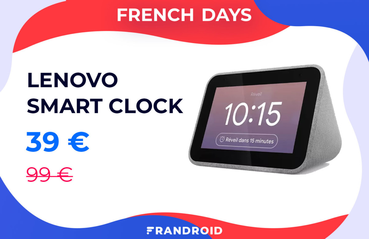 À moins de 40 euros, le Lenovo Smart Clock n&rsquo;a jamais été aussi peu cher