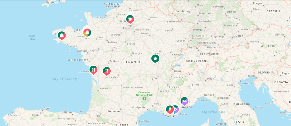 La carte collaborative du tourisme en France