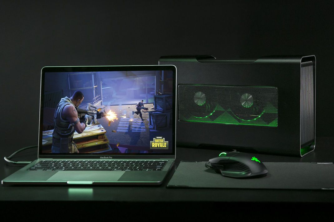 Le Razer Core X avec un MacBook Pro