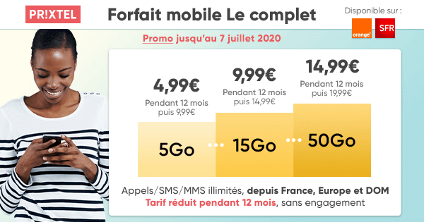 Forfait mobile : de 50 à 200 Go à partir de 12,99 € sur les réseaux Orange ou SFR