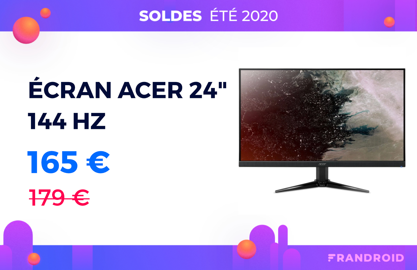 Seulement 165 € pour cet écran Acer 24 pouces et 144 Hz