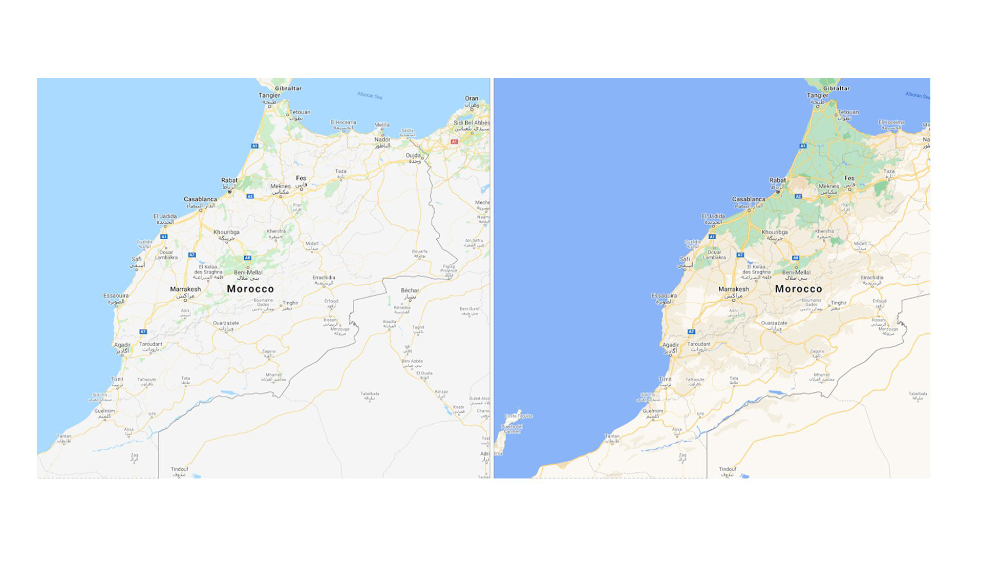 Carte Detaillee Maroc Google Maps 