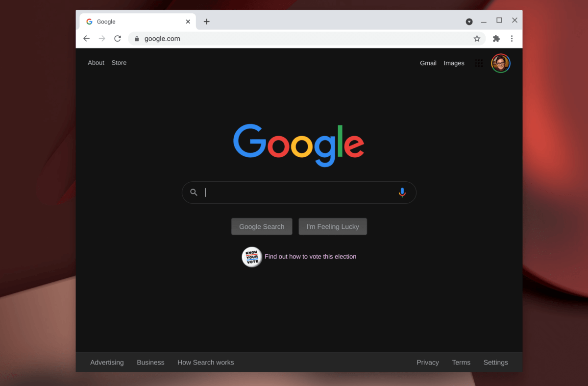 Chrome OS thème sombre