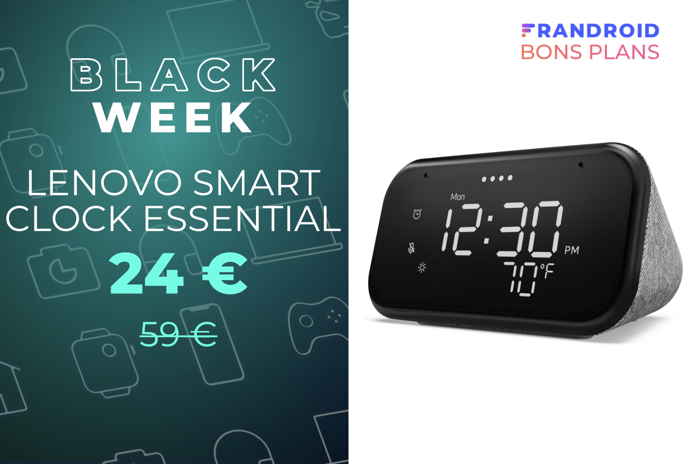 Le réveil connecté Lenovo Smart Clock est à moitié prix