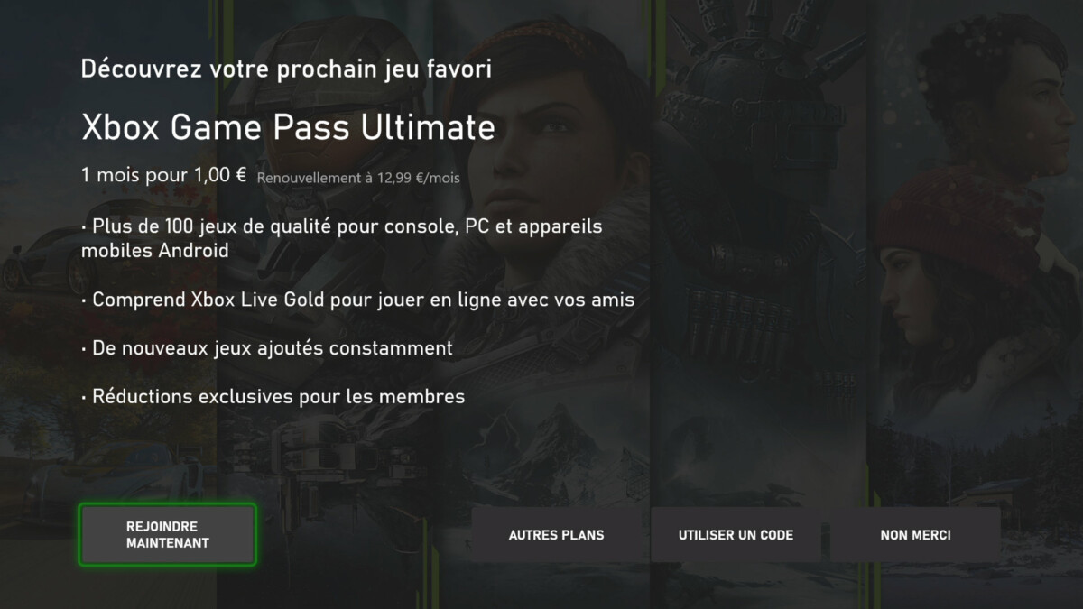 Une pub pour le Xbox Game Pass Ultimate à la fin de l’installation