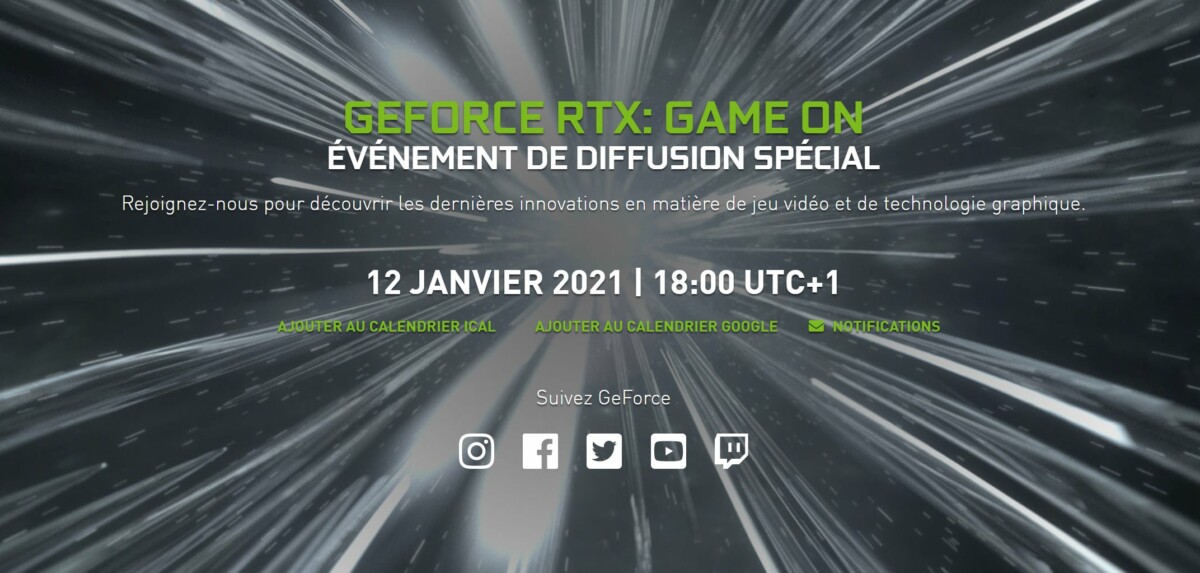 GeForce RTX Game On : Nvidia annonce sa conférence pour le CES 2021