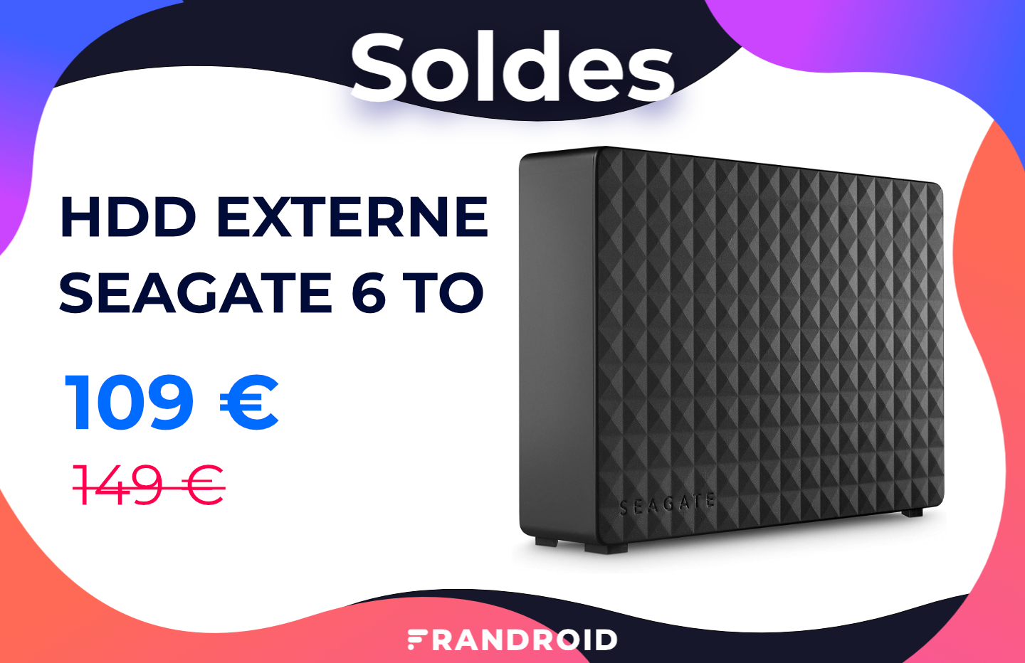 Le disque dur externe Seagate Expansion 6 To est soldé à 109 € sur