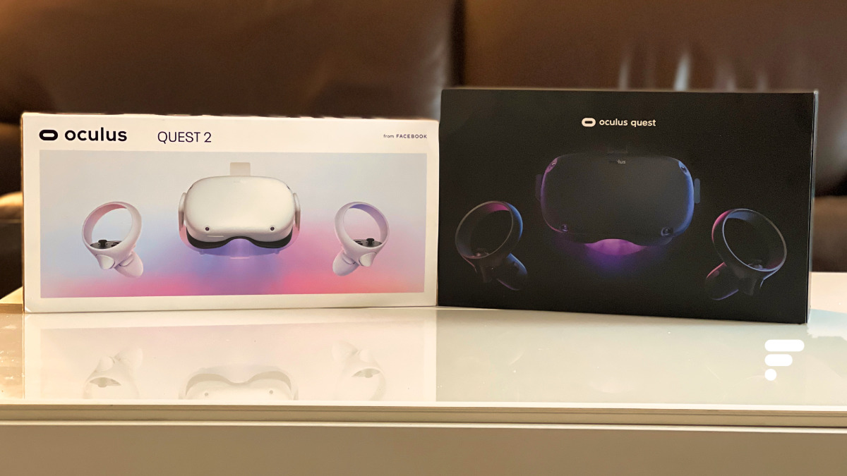 Les emballages des casques de réalité virtuelle Oculus Quest