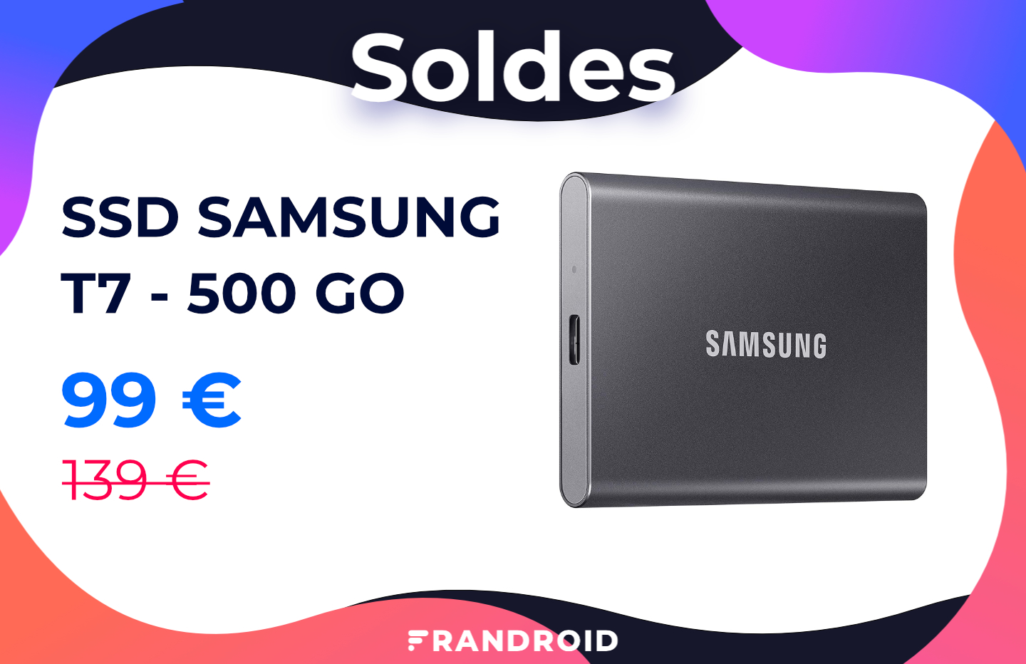 Le SSD externe Samsung T7 500 Go est de retour à bon prix pour les soldes
