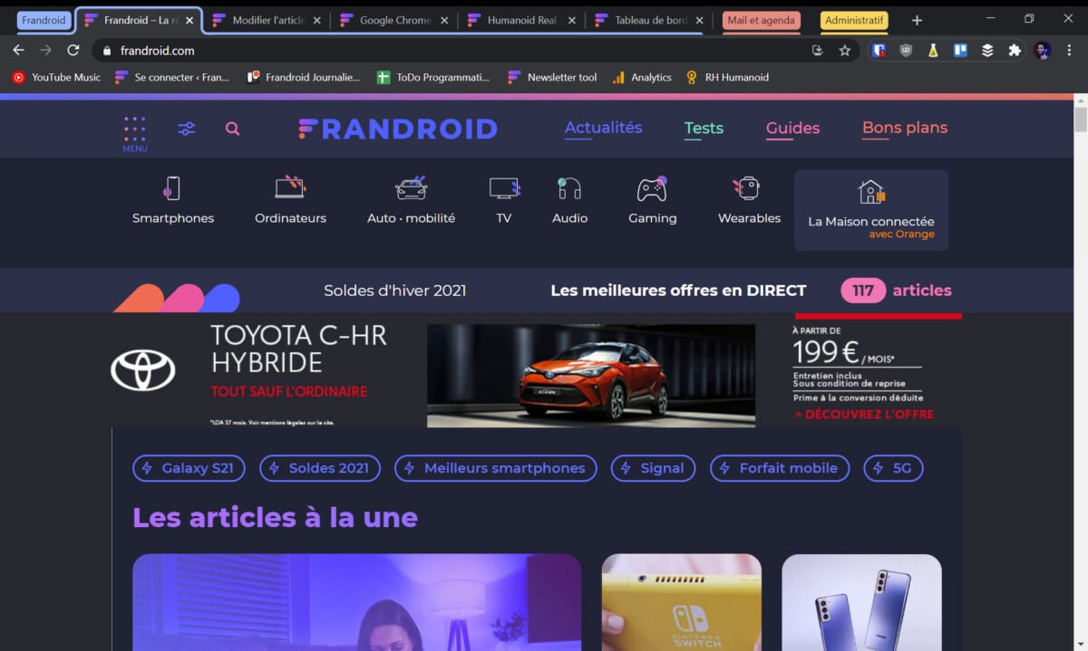 Groupes d'onglets sur Google Chrome