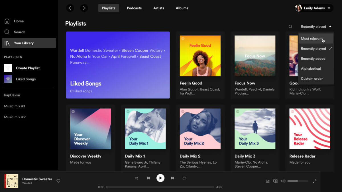 Nouveau design de Spotify