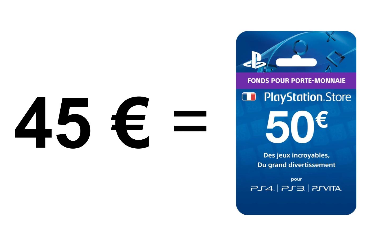 Carte PSN 5 EUR Playstation Store PS5/PS4/PS3/PS Vita Compte français