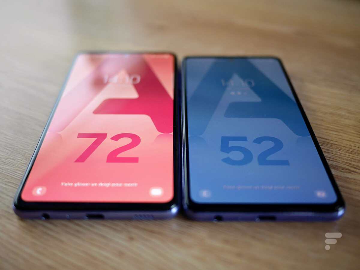 Les Samsung Galaxy A52 et A72 ont un gabarit très proche