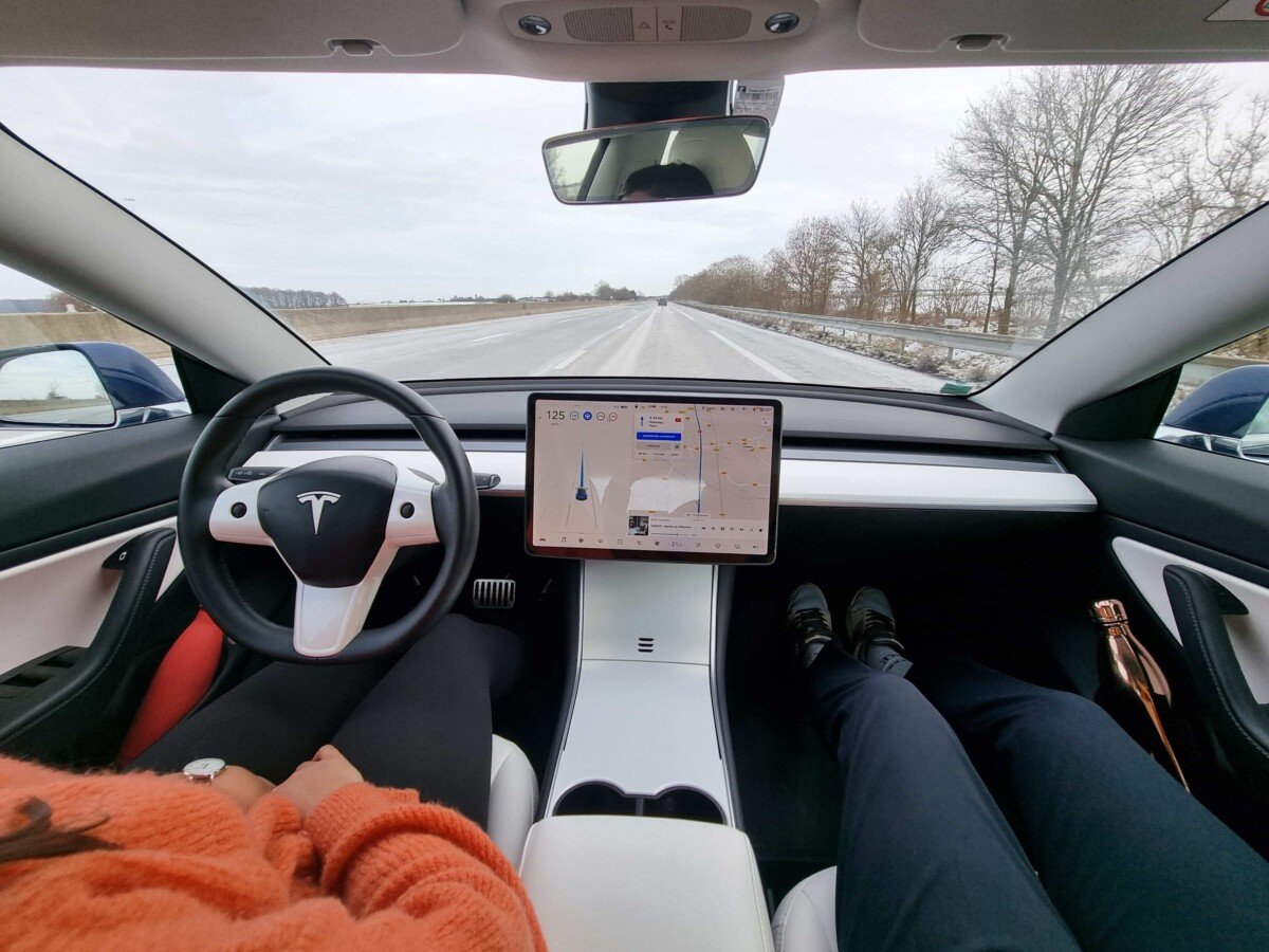 Tesla Model 3 on Autopilot Navigation